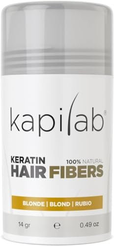 Kapilab Streuhaar Blond, Premium Haarpuder zur Haarverdichtung Haarfasern für Dünner Werdenes Haar Keratin Haarpulver Mehr Volumen Hair Fibers für Männer und Frauen - 12.5 gramm