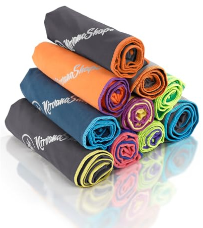 NirvanaShape Toalla de Microfibra | 14 Colores | 8 Dimensiones | Toalla de Viaje Ligera, Absorbente y de Secado Rápido | Toalla de Baño para Viajes | Ideal para Playa, Camping, Yoga y Sauna