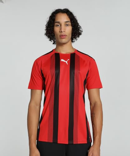 PUMA Herren Teamliga Striped Jersey Shirt, Puma Red-puma Black-puma White, XL EU