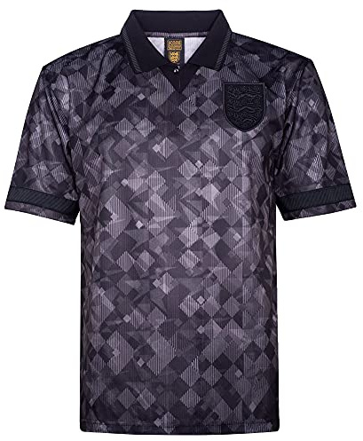 Score Draw England 1990 Out Retro Football Shirt Black Large Polyester