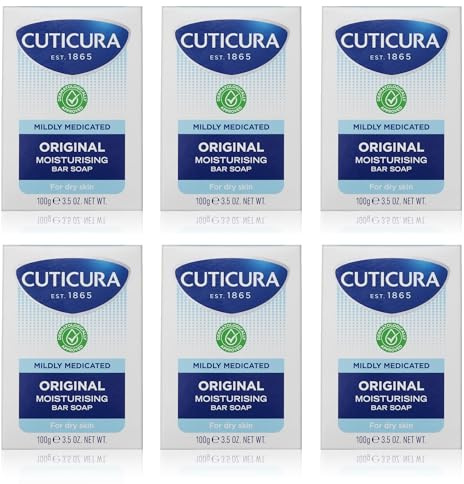 CUTICURA Mildly Medicated Bar Soap 100g 6 PACK VALUE. Skin Soothing Anti-bacterial. Allantoin & Glycerin to Prevent Minor Infections & Irritations. Hand, Face & Body