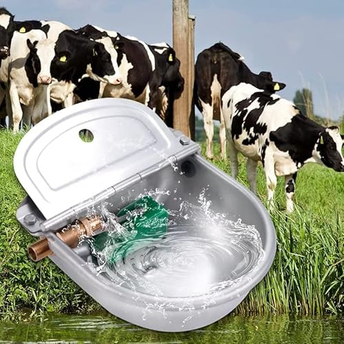 MOGOULUA Abreuvoir automatique avec valve flottante en cuivre,Grande capacité,En acier inoxydable,Abreuvoir pour bovins,Abreuvoir automatique pour chien,Gamelle automatique pour cheval