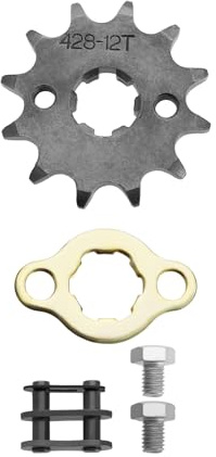 Sii nella tua mente Be in Your Mind 428 12T 17 mm Moto Anteriore pignone Catena Fermo Piastra di Fissaggio armadietto per 50cc 70cc 90cc 110cc 125cc Dirt Pit Bike Mini Bike ATV 4 Ruote ciclomotore