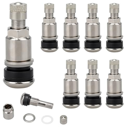 8 Stück Metallventile für Alufelgen, Universal Reifenventil Auto, Autoreifen Ventil 11,3mm Luftventil Auto Stahlventile Felgenventile, Reifen ventil für Auto, Motorrad, Fahrrad