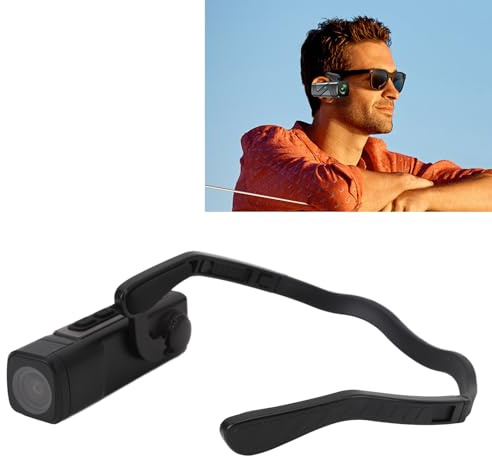 Bewinner Caméra Vidéo Montée sur la Tête 4K 60 Fps, Caméra Vlog Mains Libres avec Contrôle par Application WiFi, Caméscope Vidéo Portable Grand Angle 2.0 Anti-secousses de 130 Degrés