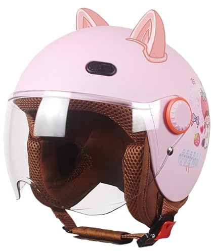 Casco Da Moto Retrò Per Bambini, Omologato ECE, Vintage, Aperto, Per Scooter Elettrico, Go-Kart, Moto Da Cross, ATV, Casco Da Bicicletta Per Bambini Dai 2 Ai 14 Anni B,49-55cm