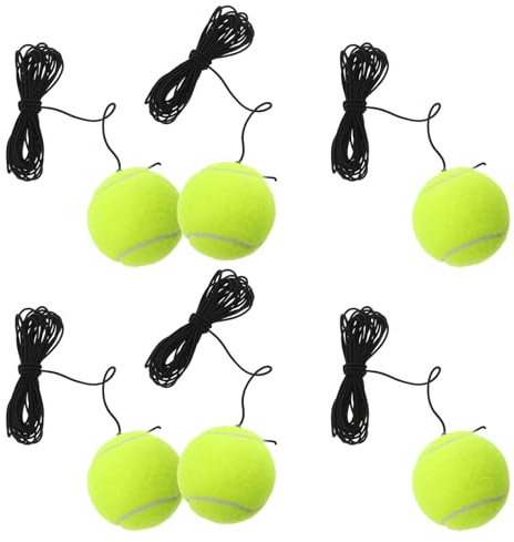 FUNOMOCYA 6 Pièces Kit Entraînement Tennis avec Balle à Rebond et Corde Élastique Équipement pour Pratique Débutants Intérieur Extérieur