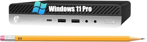 HP ProDesk 600 G3 Mini Desktop Computer PC, Intel Core i5-7500, 8 GB RAM, 256 GB SSD, WiFi, Bluetooth, US QWERTY Tastatur, Windows 11 Pro (Generalüberholt)