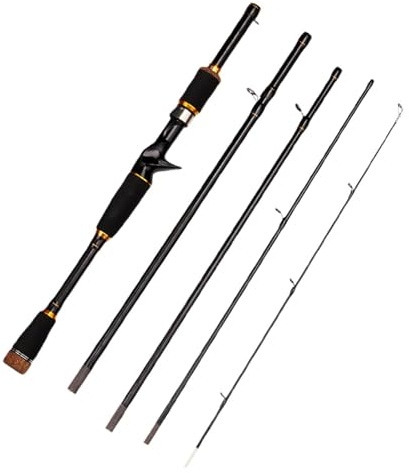 Bärbar fiskespö, Resespön | Lätt kolfiber spinnspö fiskespö,Hög känslighet, Baitcasting Rod, 2,1-meter för söt- och saltvatten, öring, bas, gös