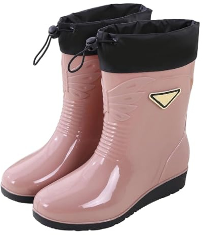 Generisch Bottes en caoutchouc antidérapantes pour femme, pieds nus, imperméables, chaussures de pluie, bottes en caoutchouc, bottes de jardin, bottes de trekking