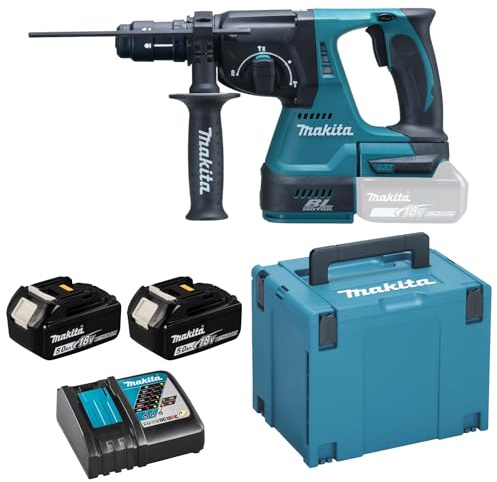 Makita DHR243Z 18V Brushless SDS+ Hammer Drill, 18V, 4Ah Batteries & Charger, One touch slide chuck