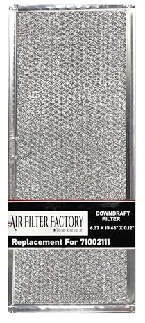 Air Filter Factory 71002111 Replacement For Jenn-Air 6.37 X 15.62 X 0.12 Aluminum Mesh Grease 12-Layer Downdraft Vent Filter
