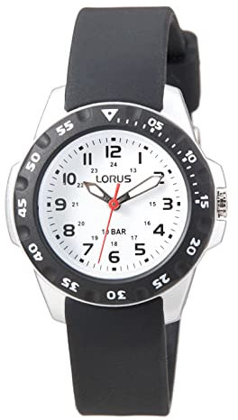 Lorus Jungen Analog Quarz Uhr mit Silikon Armband RRX53HX9, Schwarz