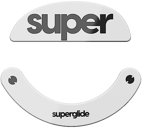 Superglide2 – Patins de Souris texturés à Vitesse contrôlable, fabriqués en Verre Ultra résistant, Semelle Lisse et Durable pour Souris de Jeu sans Fil Pulsar Xlite V2 et V3 [Blanc]