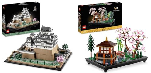 LEGO 21060 Architecture Himeji Castle Set, Landmarks Collection Model Building Kit for Adults & 10315 Icons Tranquil Garden, Botanical Zen Garden Kit for Adults with Lotus Flowers
