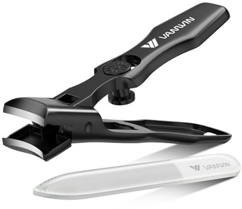 VANWIN Coupe Ongle pour Seniors Grande Ouverture Large, Coupe-Ongles Robuste Anti-Éclaboussures avec Verrou de Sécurité et Réservoir de Récupération pour Femmes