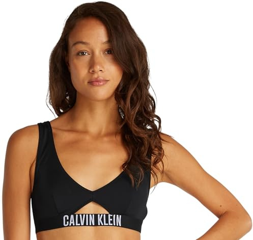 Calvin Klein Women’s Bralette Bikini Top with Cut Out, Black (Pvh Black), S