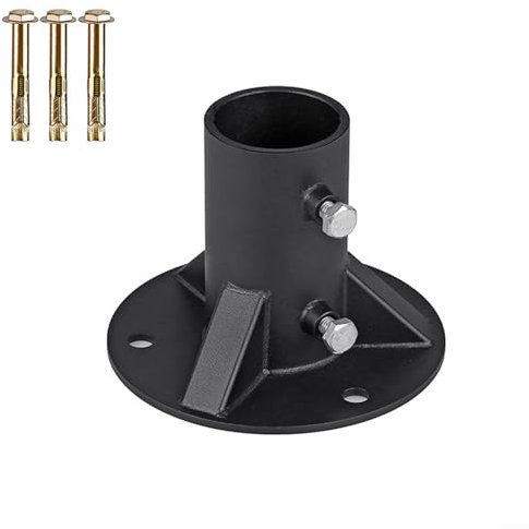 HOHOVYVY Screw-On Sleeve, Base Wire Mesh Fence Post Floor Flange Heavy Solid Fence Post Concrete Bracket