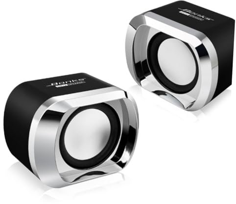 Hemobllo 2 altoparlanti multimediali portatili Mini USB per computer portatile PC desktop con controllo stereo e volume, online nero