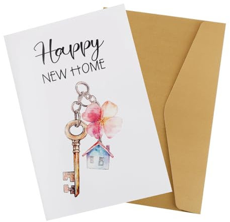New Home Card, Housewarming Card Welcome Cards Folded Welcome Home Card with Envelope House Warming Invitation Cards New Apartment Card for Men Women (Style B)