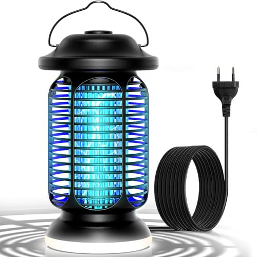 EUQQZU Lampe Anti Moustique, 4000V Tue Mouche Eléctrique avec lumière LED, 20W Appareil Anti Moustique UV, IPX4 étanche, Piège à Moustique Insectes Moucherons pour Extérieur Intérieur