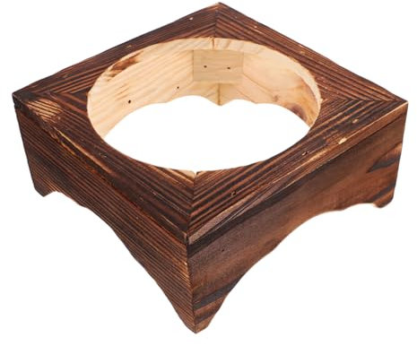 DECHOUS Tontopf aus Stein mit Holzrahmen Pizzastein Ofen Gärkorb für Sauerteig Kochen Brot küche organisation küchen organisation rutschfester Topfständer aus Holz Auflaufregal Topflappen