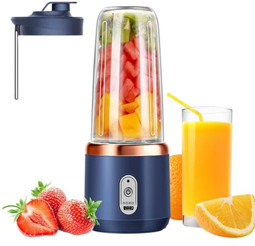 Blender Portable,400ml Smoothies Mixer avec Tasses,Brosses et 6 Lames,Blender Smoothies pour la Préparation de Milk-Shakes,Jus de Fruits