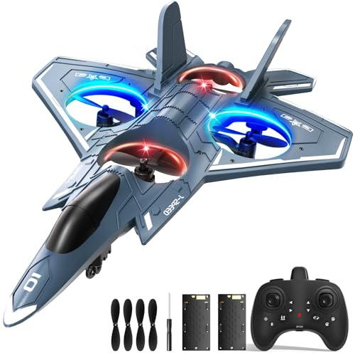 ENJOYFLY Foam Remote Control Airplanes RC Planes for Kids Adults 14+, RC Airplane Fighter Jet with Light, 360° Flip Fighter Jet Toys, Stunt Roll, Airplane Toy Gifts for Kids Boys