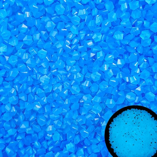 8000PCS Glowing Rocks for Garden Outdoor Glow in The Dark Decorative Rock for Fish Tank Luminous Stones for Driveway Walkway Aquarium Fish Tank(Bule),5-8mm