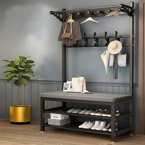 Appendiabiti industriale scarpiera – portaoggetti da ingresso con tubo stile grande cappello e appendiabiti, facile da montare, albero e mensola per piccoli spazi, elegante soluzione nization