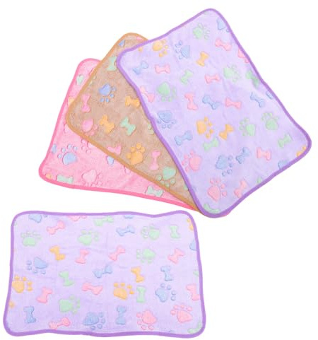 FONDOTIN Lot de 4 Tapis pour Cage de Cobayes 60X40 CM Couverture Réutilisable en Tissu Doux Literie Lavable pour Petits Animaux de Compagnie Tapis de Couchage Confortable pour Hamsters
