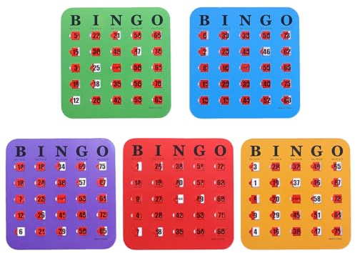 Générique Bingo Cards for Seniors, 5-Piece Shutter Slide Set, Fun Logic and Thinking Game for Home, Office, Gatherings, Travel, Camping, and Party Supplies