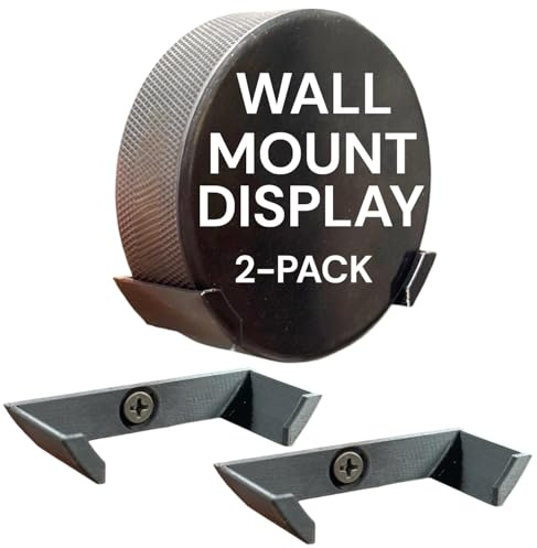Delta Loom Hockey Puck Wall Mount Display (2 Pack) | Wall Rack Holder Brackets for Collectible Pucks & Game Winning Pucks | Ice Hockey Decor & Storage