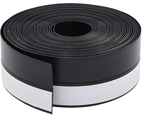 Rayakt 16.4ft Weather Stripping Door Seal - 2.5cm Black Silicone Bottom Seal Strip for Door and Window Gap Protection, Self-Adhesive Soundproof Door Weatherstrip for Draft and Dust Prevention