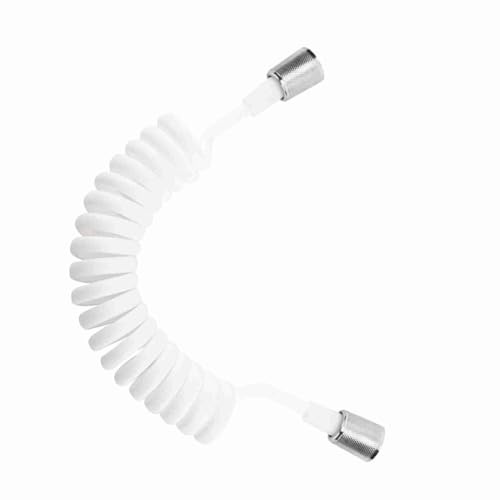 ViaGasaFamido 2 m vår flexibel duschslang ABS flexibel teleskopisk duschslang för vattenVVS toalett bidé sprutpistol badrum (vit)