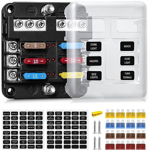 Sicherungshalter 12 Volt 6 Fach - ENDARK Kfz Sicherungshalter Flachsicherung 24v - Kfz Sicherungskasten 12v - 6fach Sicherungskasten für Auto & Wohnmobil & Camper & Boot