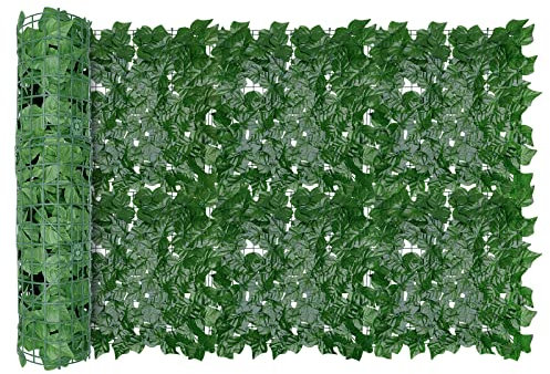 AGJIDSO Cesped Artificial Exterior，100 * 300 cm Antalla de Cerca de Privacidad de Hiedra Artificial，Paisajismo, Valla de Jardín，Decoracion Pared(Hojas de UVA)