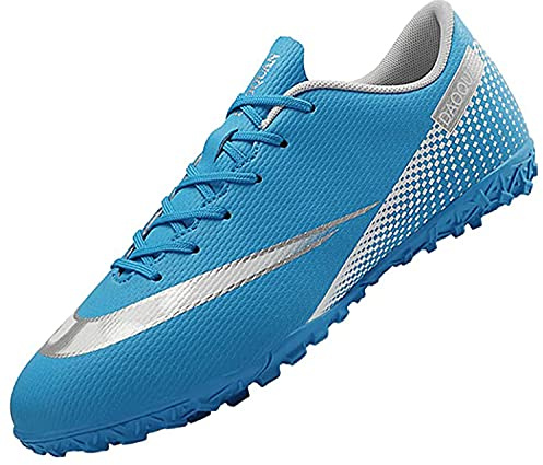 Tabrebull Botas de fútbol para hombre y mujer, niños y niñas, botas de fútbol para interiores y exteriores, atlético, césped artificial, tacos de equipo, deporte de carrera, zapatos antideslizantes