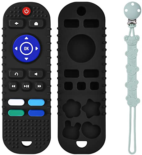 HOTUT Mordedores Bebes,Juguetes de Silicona para La Dentición con Cuerda anti-perdida,Juguete la Dentición del Bebé sin BPA,Mando a Distancia para la dentición para Bebés