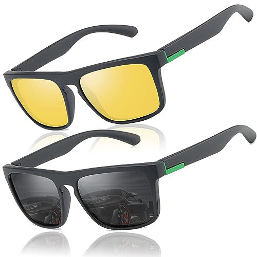 LEDING&BEST Polarisierte Sonnenbrille Herren Damen,Fahren,Angeln,Radfahren,Wandern/Vintage-Brille Outdoor-Sportarten Strand UV-Schutz Sonnenbrillen
