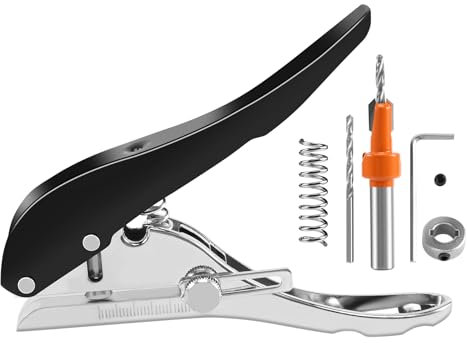 Yoiimiya Perforatrice rotonda a foro singolo da 8 mm, perforatrice a foro singolo per carta d'identità, carte in PVC, badge e foto.