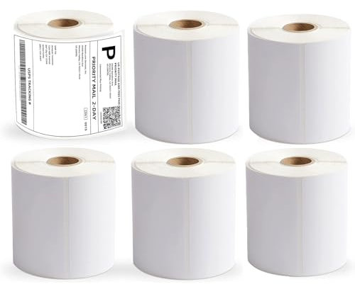 Alitamei 4 x 6 (100mm×150 mm) Direkte Thermische Versandetiketten Klebeetiketten für Postanschriften ​Versandetikette (6 Rolls)