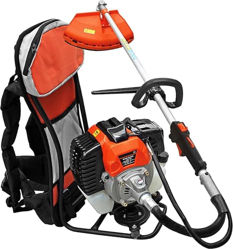 21 SHOP® TAGLIAERBA DECESPUGLIATORE a SCOPPIO 52cc a ZAINO A SPALLA GIARDINAGGIO, ALIMENTATO a CARBURANTE MISCELA 2%