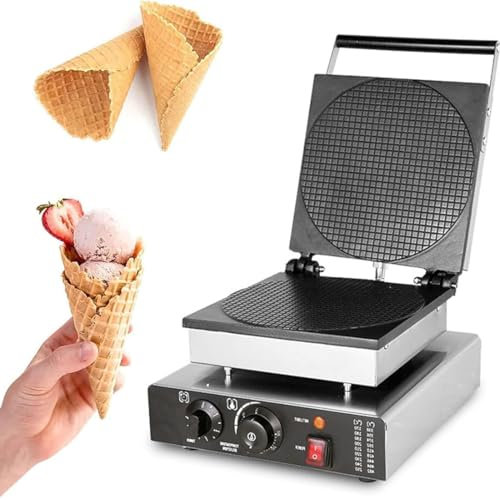 Macchina per cono gelato commerciale, macchina elettrica per cialde con stampo antiaderente per uso domestico e commerciale, in acciaio inox, per cottura fai da te