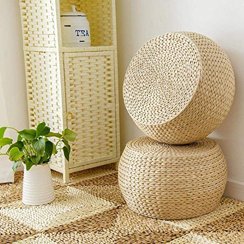 Sedia del pouf del poggiapiedi della paglia del rattan lavorata a maglia a mano per la decorazione domestica
