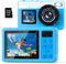 4K Underwater Digital Camera 48MP Waterproof Camera,10FT Floating Camera for Snorkeling,Surfing,Swimming and Kayaking,Dual-Screen Selfie,Autofocus,18X Zoom,Fill Light,32GB Card,Type-C Rechargeable
