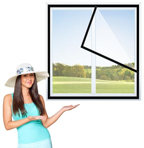 50x100cm,Insektenschutzrahmen Fliegengitter ohne Bohren für Fenster Türen