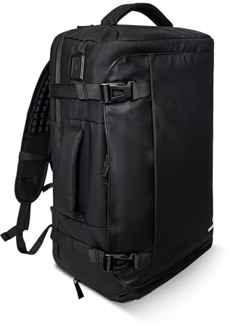 NANDADEVI Rucksack Herren, 40l, großer, robuster, wasserabweisender Wanderrucksack mit Trocken- und Nassisolierung, Laptop-Rucksack für 17,3-Zoll-Laptops(Schwarz)