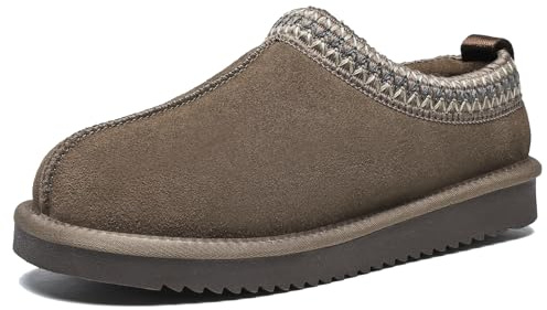 Meik Mangni Zapatillas de Estar por Casa Mujer Hombre Invierno Peluche Cerradas Pantuflas Calientes Forro Corta Botas de Nieve Antideslizante, Tallas:35-45 EU