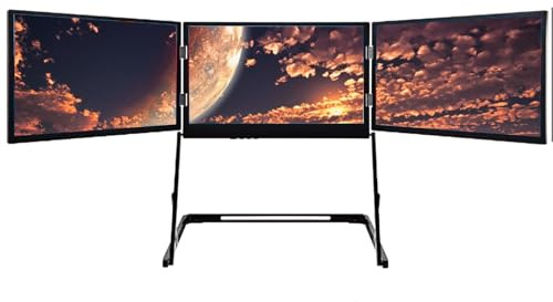 FgdVrelnor Triple écran PC Portable, écran supplémentaire PC Portable, Extension Full HD 15,6 Pouces, multitâche Fluide pour Les étudiants et Les Professionnels